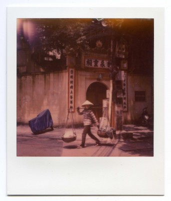 Hanoi street, Vietnam. Polaroid by Florent Dudognon