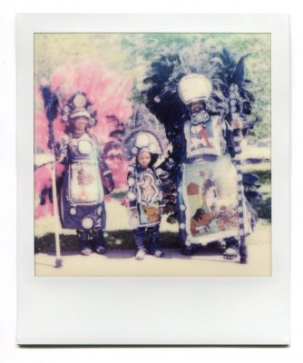 Black Masking Indians at Westbank Super Sunday 2019. Polaroid by Florent Dudognon
