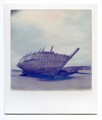 Bunbeg boat wreck, Ireland. Polaroid by Florent Dudognon