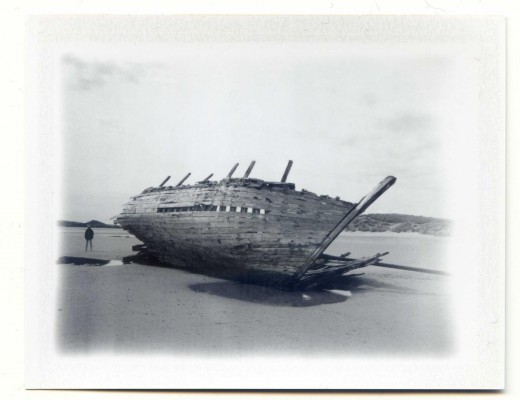 Bunbeg boat wreck, Ireland. Fuji Instant film by Florent Dudognon