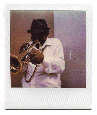 Trumpet Player. Polaroid by Florent Dudognon