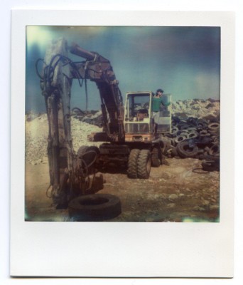 Crane Truck, Greece. Polaroid of Florent Dudognon