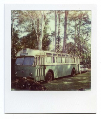 Green bus, Australia. Polaroid by Florent Dudognon