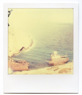 Olympia wreck, Greece. Polaroid by Florent Dudognon