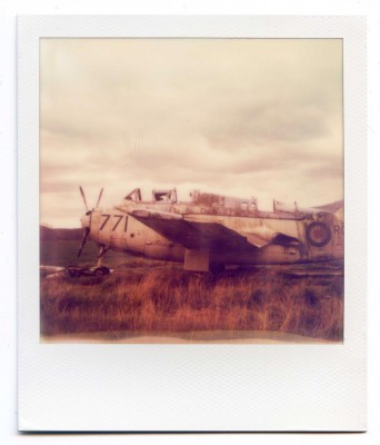 Fairey Gannet wreck, Scotland. Polaroid by Florent Dudognon