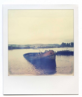Boat wreck, Scotland, Polaroid by Florent Dudognon