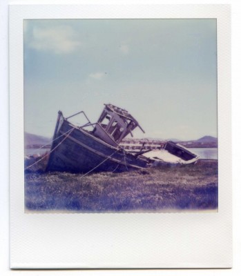 Boat wreck, Ireland. Polaroid by Florent Dudognon