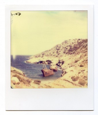 Olympia wreck, Greece. Polaroid by Florent Dudognon