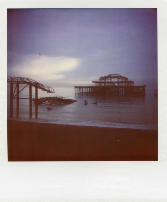 Wrecked Pier, England. Polaroid by Florent Dudognon